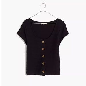 NWOT Madewell Knit Pointelle button-front top
